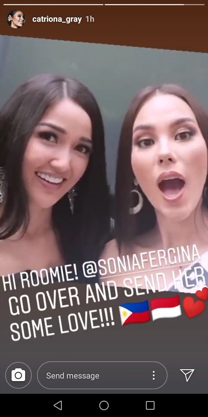 Look Catriona Gray And Indonesia S Sonia Fergina Citra Are Roommates