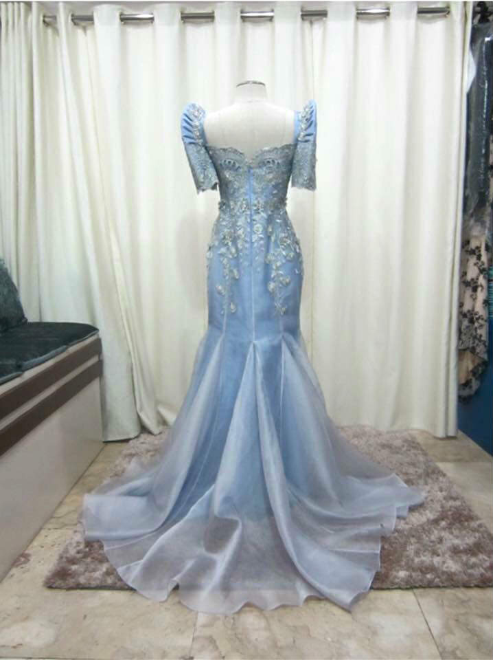 silver filipiniana gown
