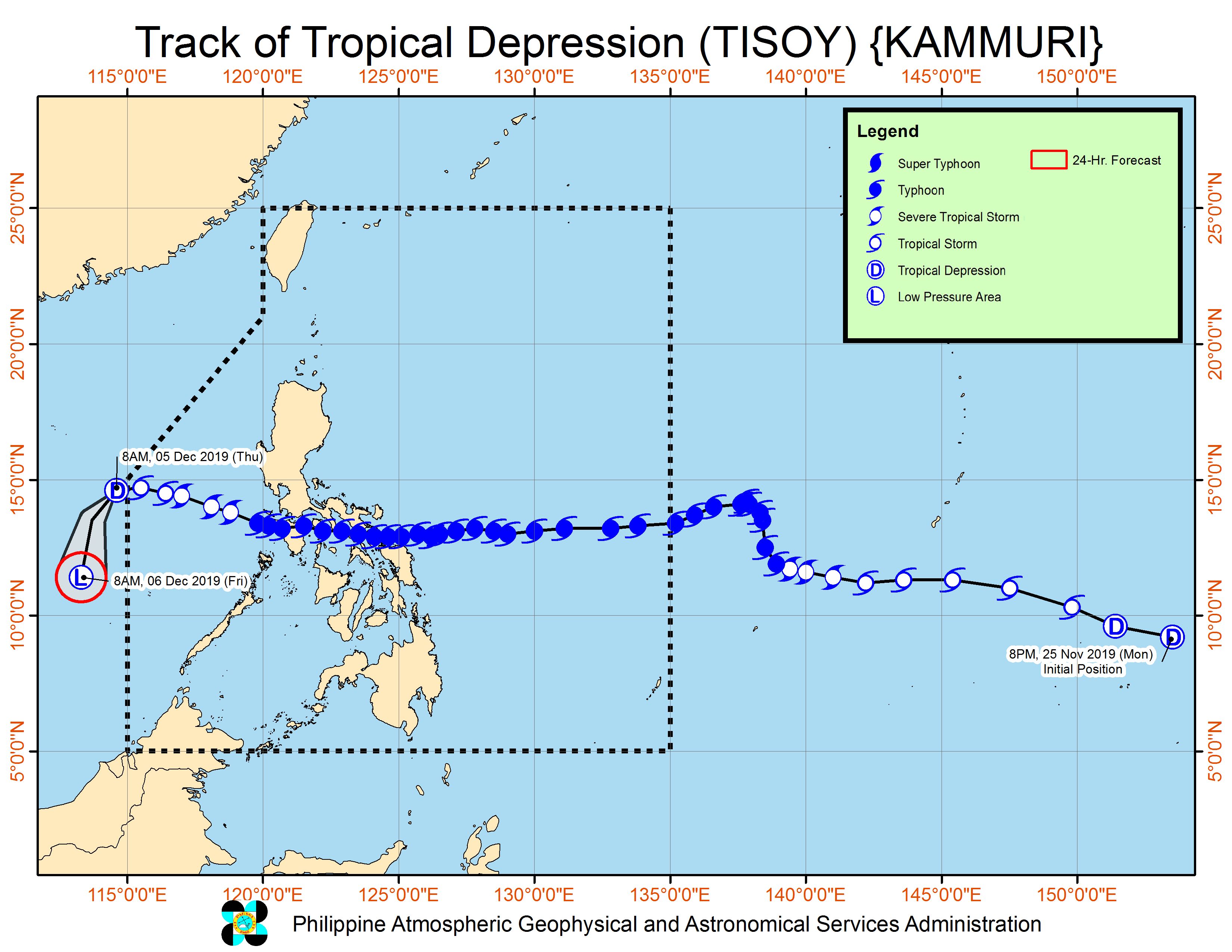 Tisoy Weakens Into Tropical Depression As It Leaves Par