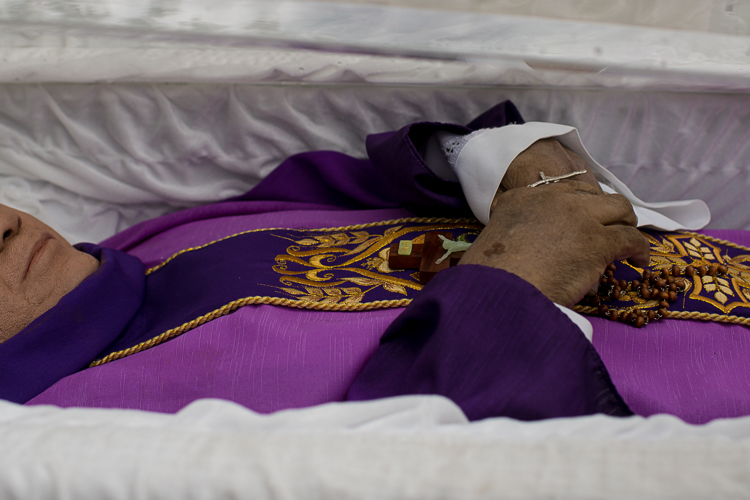 'HERO, MARTYR'. Catholic priest Marcelitio 'Tito' Paez was gunned down by unknown men on December 4, 2017, after facilitating the release of a political prisoner in Cabanatuan City, Nueva Ecija. Photo by Eloisa Lopez