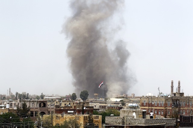 Blasts tear through Yemen capital after air strikes