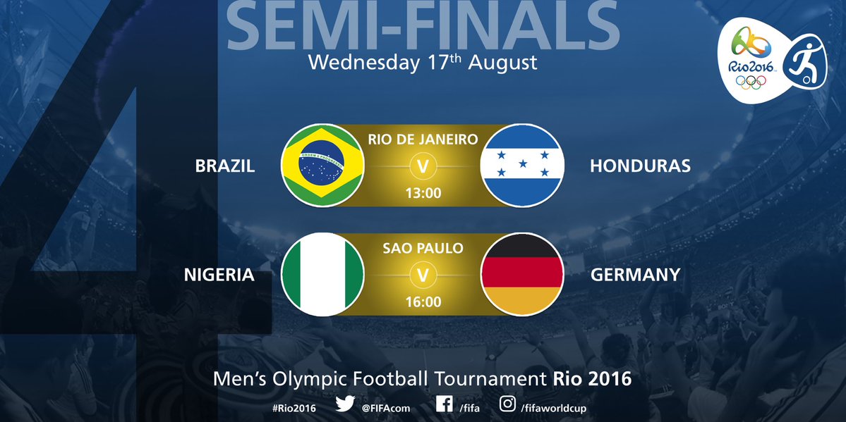 LIVE BLOG: Semifinal sepak bola Olimpiade Rio 2016