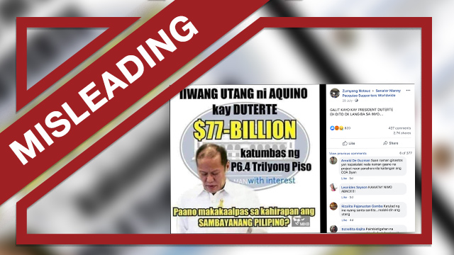 Misleading Pnoy Left P6 4 T Debt To The Duterte Administration