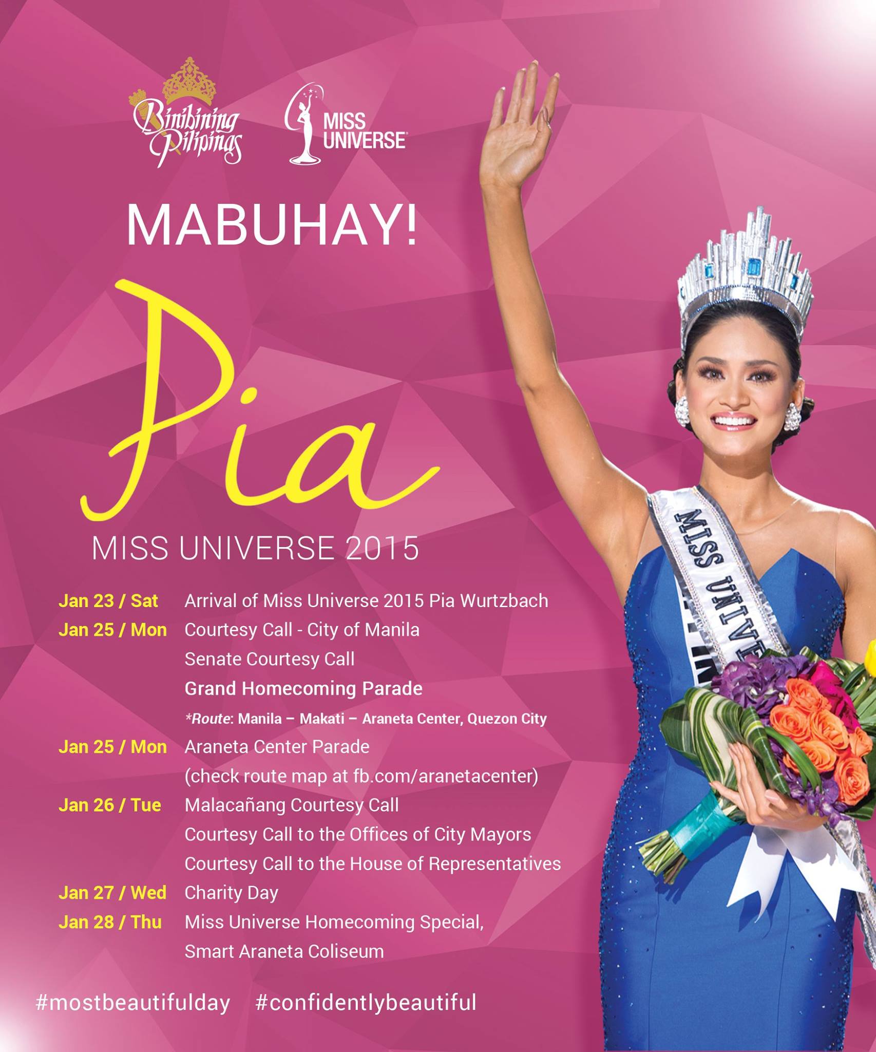 Pia Wurtzbach Coming Home To Ph On January 23