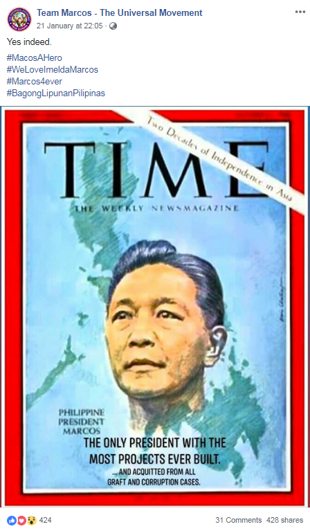 FALSE: Time magazine says late dictator Marcos has been acquitted from ...